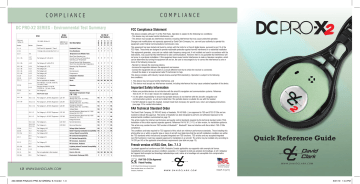 David Clark DC PRO-X2 Series Quick Reference Manual | Manualzz