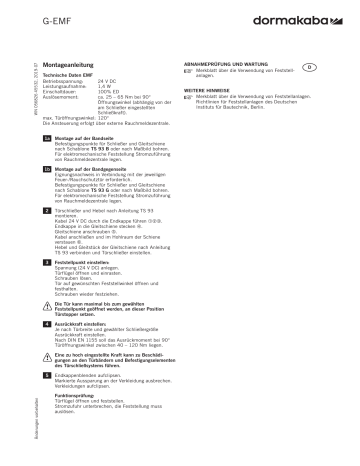 Dorma G-EMF, TS 93 Mounting Instructions | Manualzz