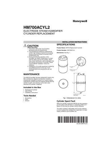 Honeywell HM700ACYL2 Instrucciones De Instalación | Manualzz