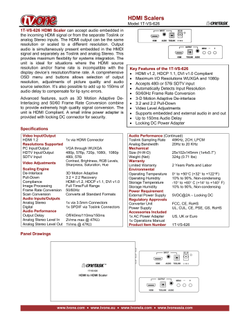 TV One 1T-VS-626 Video Converter Leaflet | Manualzz