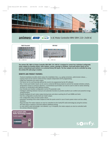SOMFY animeo EIB / KNX 4 AC Motor Controller WM/ DRM 220-240V AC Wiring Diagram | Manualzz