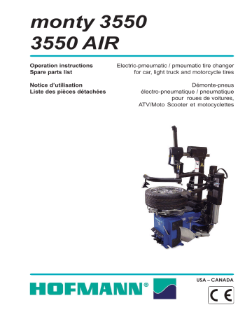 Hofmann 3550 AIR Operation Instructions Spare Parts List Manualzz