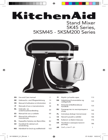 KITCHENAID 5KSM175PSBMY Food processor Use & Care | Manualzz