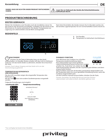 Privileg PCITN 18S1 Fridge/freezer combination Benutzerhandbuch | Manualzz
