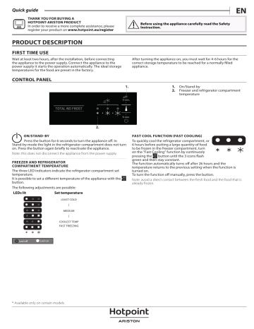 HOTPOINT/ARISTON HAC18 T111 Fridge/freezer combination Daily Reference Guide | Manualzz