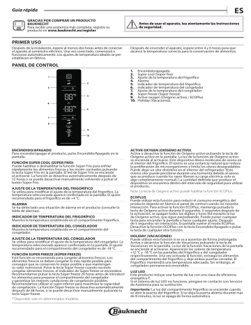 Bauknecht KGTNF 20363 IN Fridge/freezer combination Manual de usuario | Manualzz