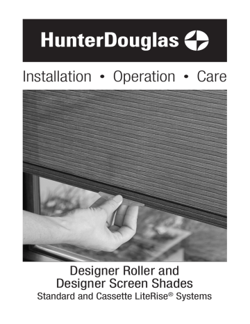 Hunterdouglas Designer Installation Operation Care Manualzz