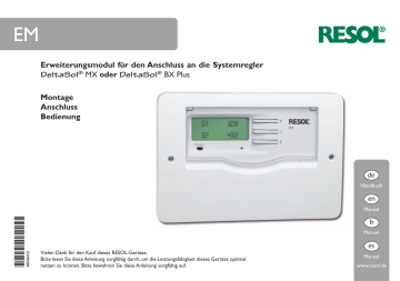 Resol deltasol bx plus, DeltaSol MX Benutzerhandbuch | Manualzz