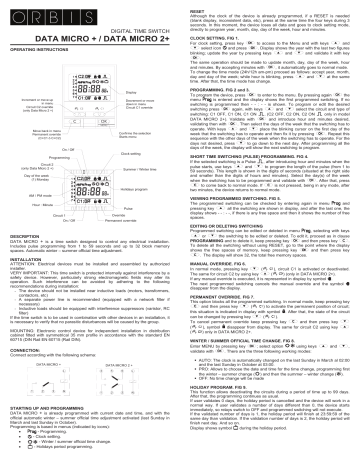 Orbis DATA MICRO 2+ Operating Instructions | Manualzz