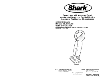 Euro-Pro Shark SV749 Owner's Manual | Manualzz