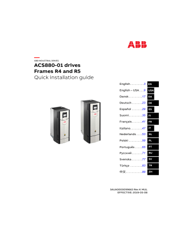 ABB ACS880-01 Kurzanleitung Für Die Installation | Manualzz