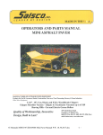 Salsco 05004 Operator And Parts Manual