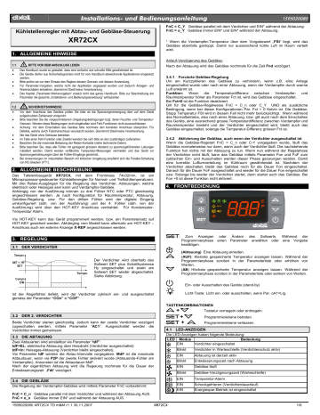 Dixell XR72CX Installations- Und Bedienungsanleitungen | Manualzz