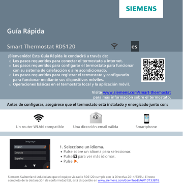 Siemens RDS120 Quick Guide | Manualzz