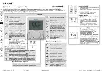Siemens RDJ100RF/SET Instrucciones de operación | Manualzz