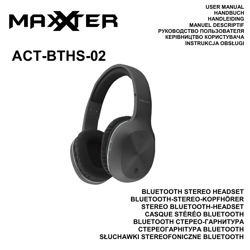 MAXXTER ACT BTHS 02 Bluetooth Stereo Headset User manual Manualzz