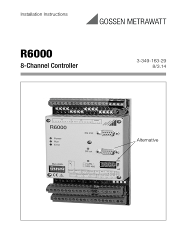 Gossen MetraWatt R6000 Installation Instructions Manual | Manualzz