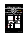 Hyster S45XM, S50XM, S55XM, S60XM Operating Manual
