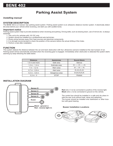 BENE 402 Installing Manual | Manualzz