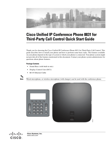 Cisco Unified IP Conference Phone 8831 Ip Phone Quick Start Guide | Manualzz