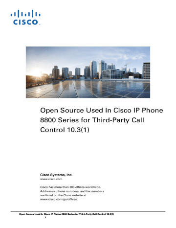 Cisco IP Phone 8851 Ip Phone Licensing Information | Manualzz