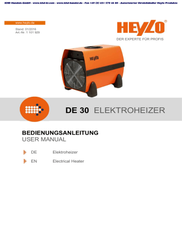 Heylo DE 30 User Manual | Manualzz