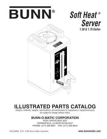 Bunn sh server Coffee Maker Reference Guide | Manualzz