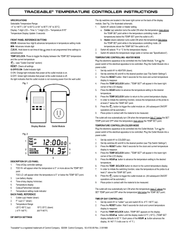 Control Company TRACEABLE 4130 Instructions | Manualzz