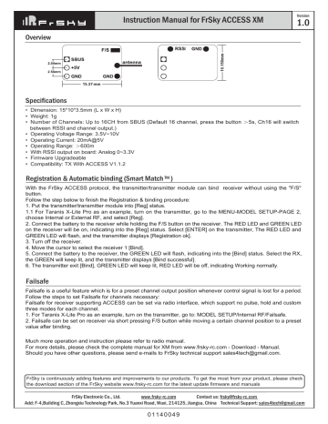 FrSky ACCESS XM Instruction Manual | Manualzz