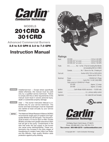 Carlin 201CRD Instruction Manual | Manualzz