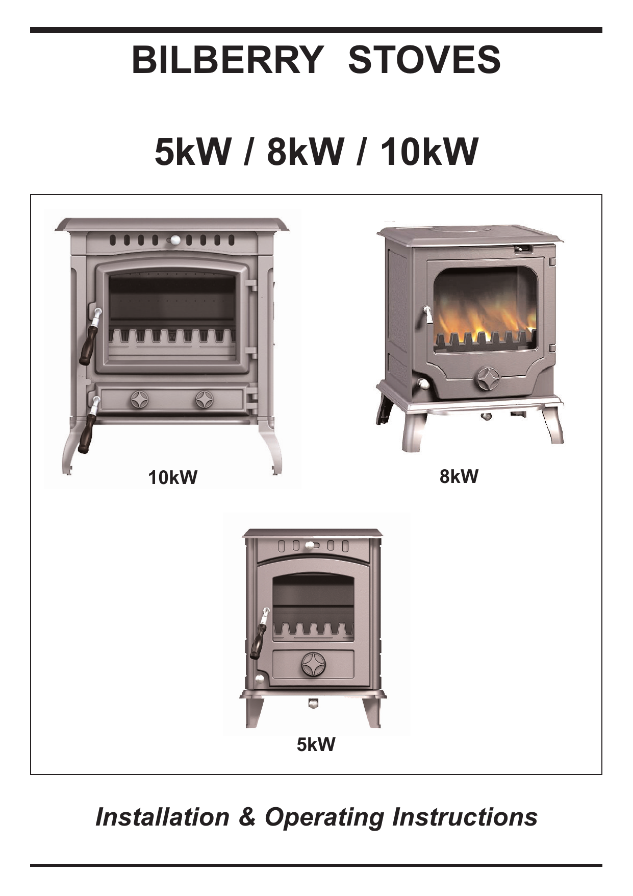 Bilberry Stoves 5kW Stove Installation u0026 Operating Instructions Manual |  Manualzz