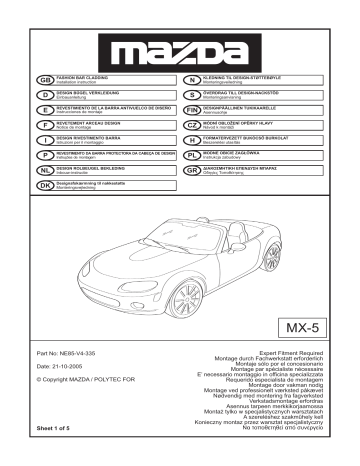 Mazda NE85-V4-335 Manuel utilisateur | Manualzz