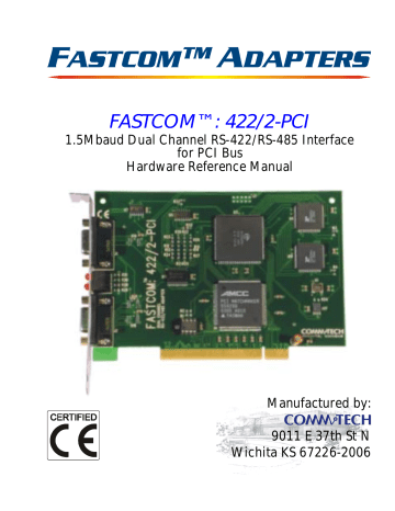 Fastcom RS-422, RS-485 Hardware Reference Manual | Manualzz