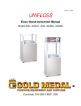 Gold Medal 13054, UNIFLOSS, Unifloss 3035 Instruction Manual