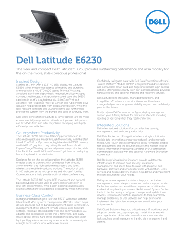 DELL E6230 + Port Replicator Notebook Leaflet | Manualzz
