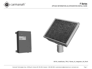 Carmanah F Series, R247-F, R829-F Install Manual | Manualzz