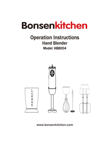 Bonsenkitchen HB8004 Turbo 12 Speed Immersion Hand Blender