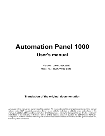 B&R Panel PC 2100, Panel PC 3100, Panel PC 900 User Manual | Manualzz