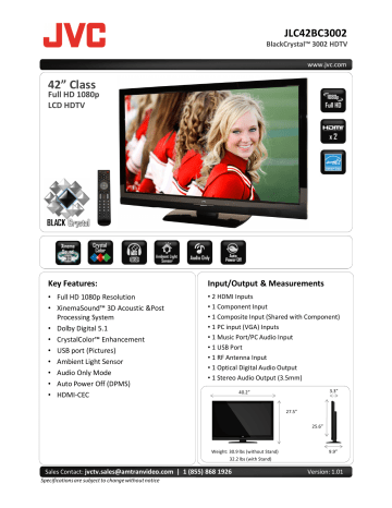 JVC JLC42BC3002 Lcd Tv Leaflet | Manualzz