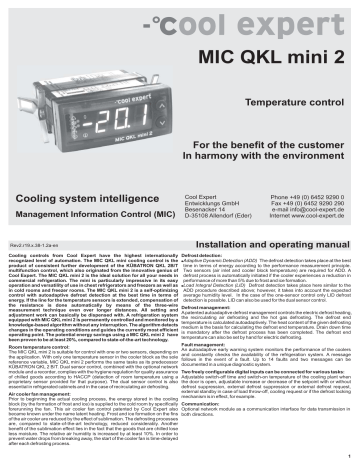 Cool Expert MIC QKL mini 2 Installation And Operating Manual | Manualzz