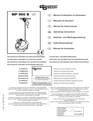 Diamant Boart MP 900 B Operating Instructions Manual | Manualzz