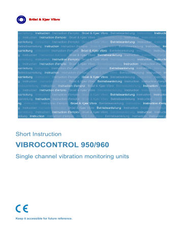 Brüel & Kjaer Vibro VIBROCONTROL 950 Short Instruction | Manualzz