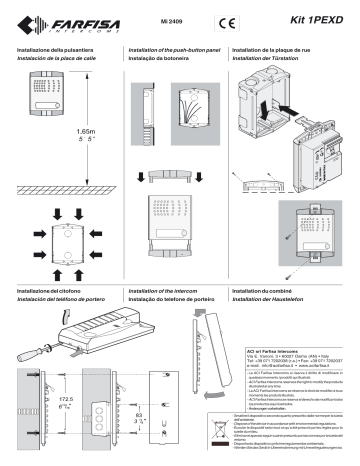 FARFISA INTERCOMS Kit 1PEXD Installation Instructions | Manualzz