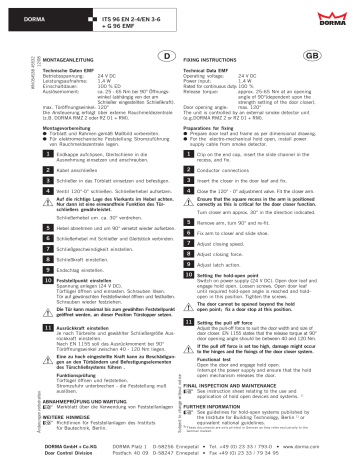 Dorma ITS 96 Fixing Instructions | Manualzz