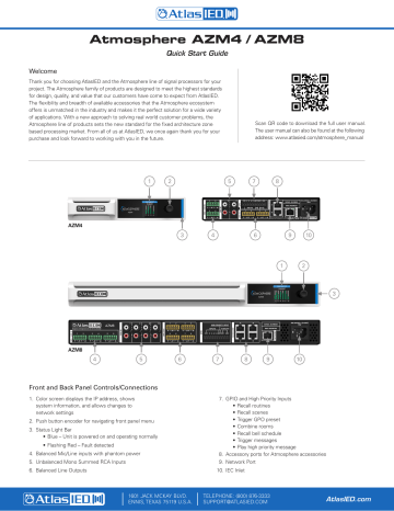 AtlasIED Atmosphere AZM4 Quick Start Manual | Manualzz