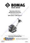 Fayat BOMAG BPR 25/40 D Operating Instructions Manual