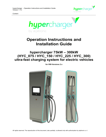 Alpitronic Hypercharger HYC 300 Operation Instructions And Installation ...