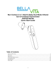 BELLA VITA BVIFHETMTRA Quick Start Manual