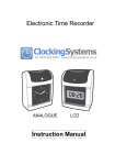 Clocking Systems ANALOGUE Instruction Manual