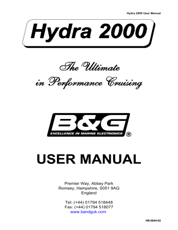 B&G Hydra 2000 User Manual | Manualzz